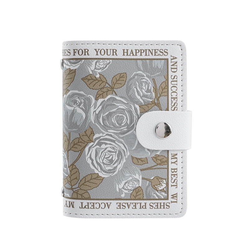 Floral Vegan Leather Card Holder Wallet