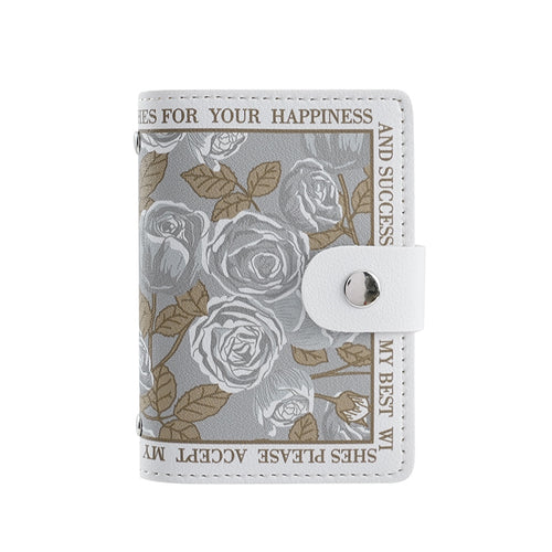 Floral Vegan Leather Card Holder Wallet